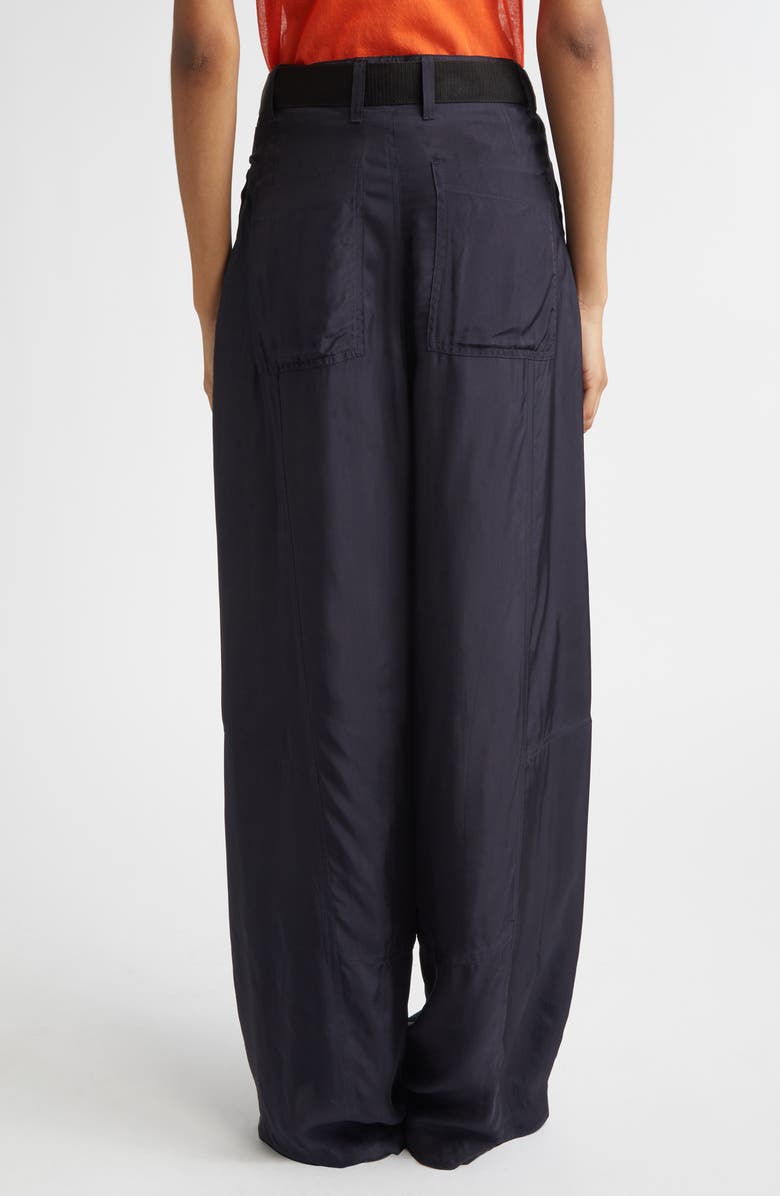 PLAN C Belted Wide Leg Trousers, Alternate, color, Blue Black