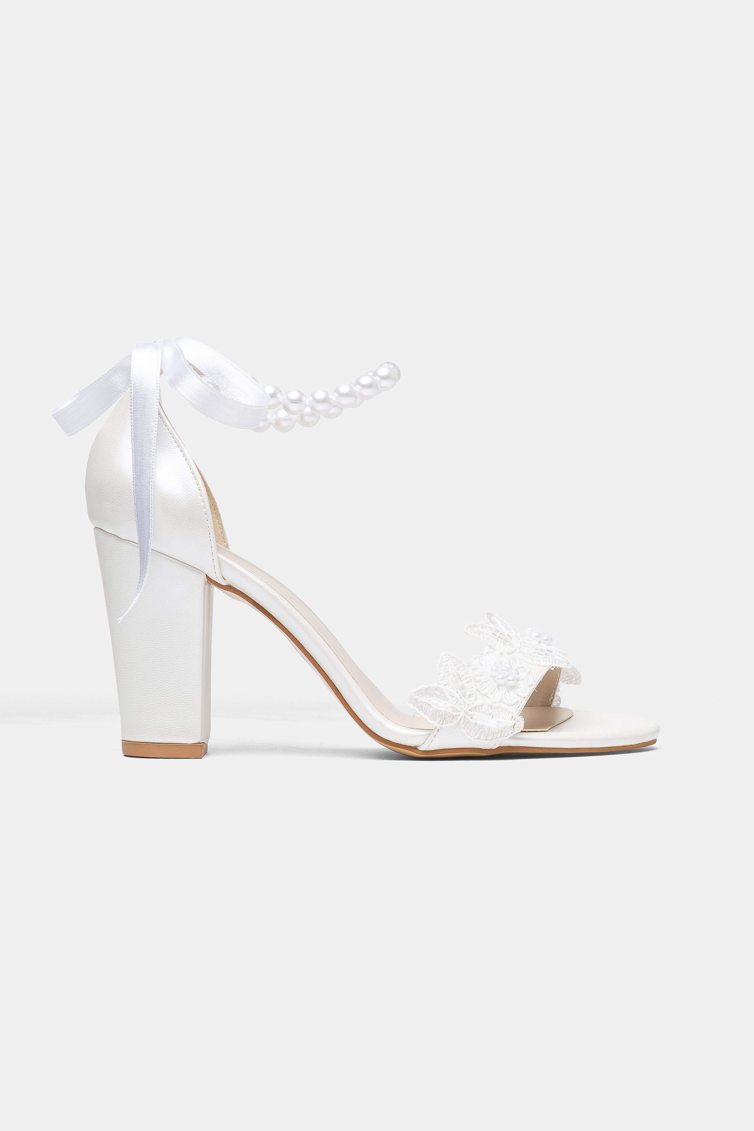 Elvian Floral Block Heel Bridal Sandal, Alternate, color, Ivory