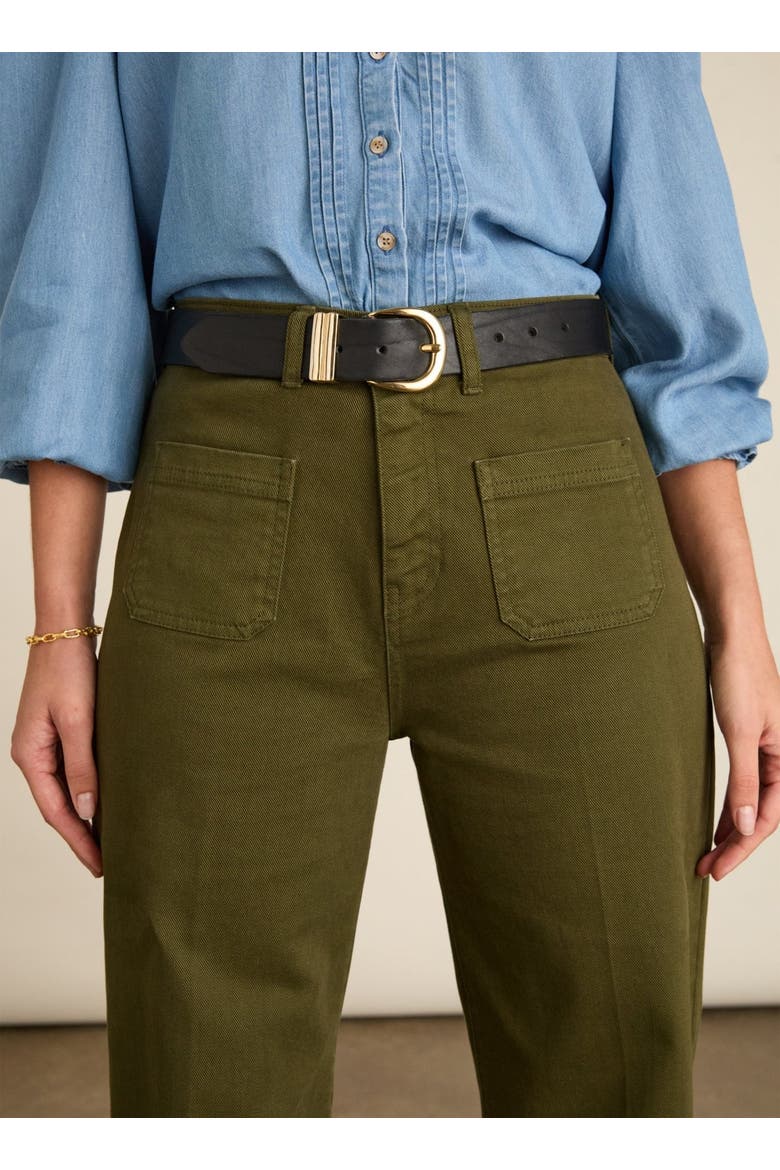 Robyn Denim Wide-Leg Stretch Jeans, Alternate, color, Dark Olive