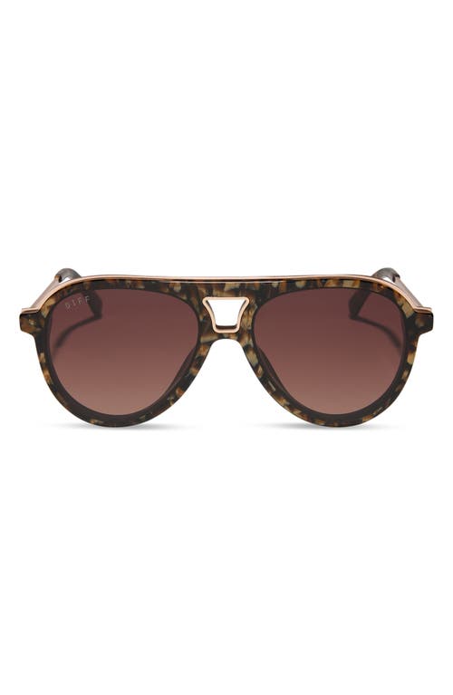 Diff Tosca Iii 56mm Aviator Sunglasses In Brown