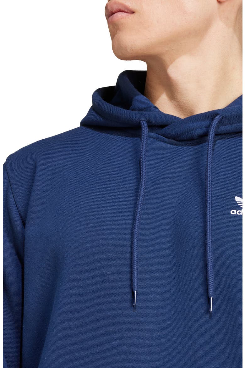 Trefoil Essentials Hoodie, Alternate, color, NIGHT INDIGO