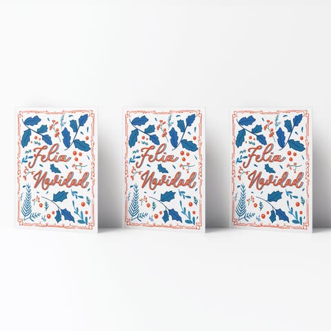 Winter/Holiday Greeting Card Pack Sets (3 ct) Feliz Navidad