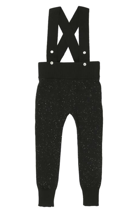 Kids' Flecked Stretch Cotton Overalls