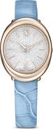 Swarovski Imber Oval Leather Strap Watch, 24mm x 26.3mm