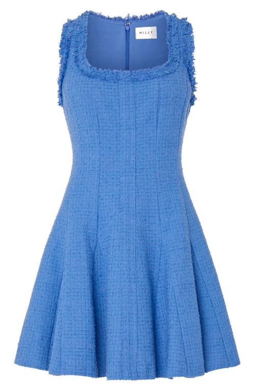 Milly Juniper Boucle Mini Dress Short Sleeve Top In Blue
