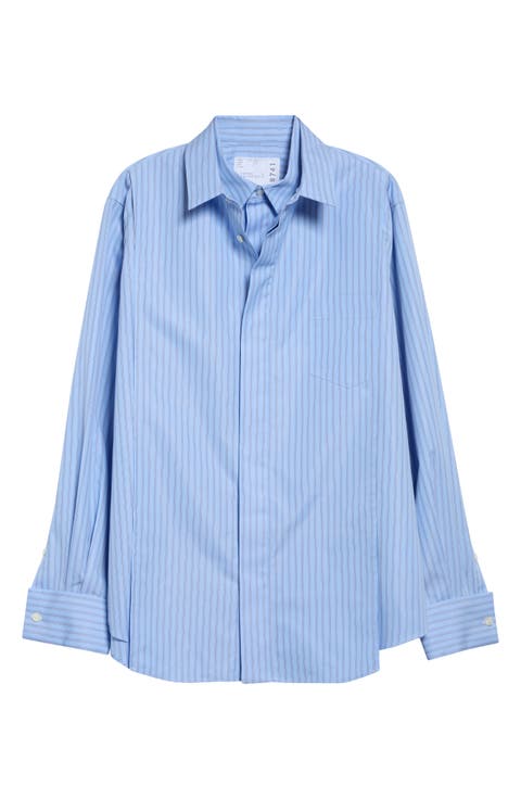 Stripe Layered Button-Up Shirt