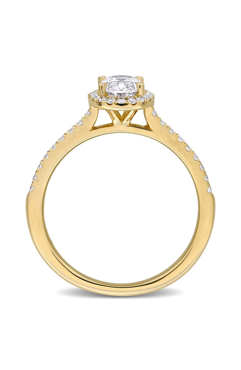 Julianna B. 1 CTW Lab-Grown Diamond Oval Halo Ring 14k, Alternate, color, Yellow Gold