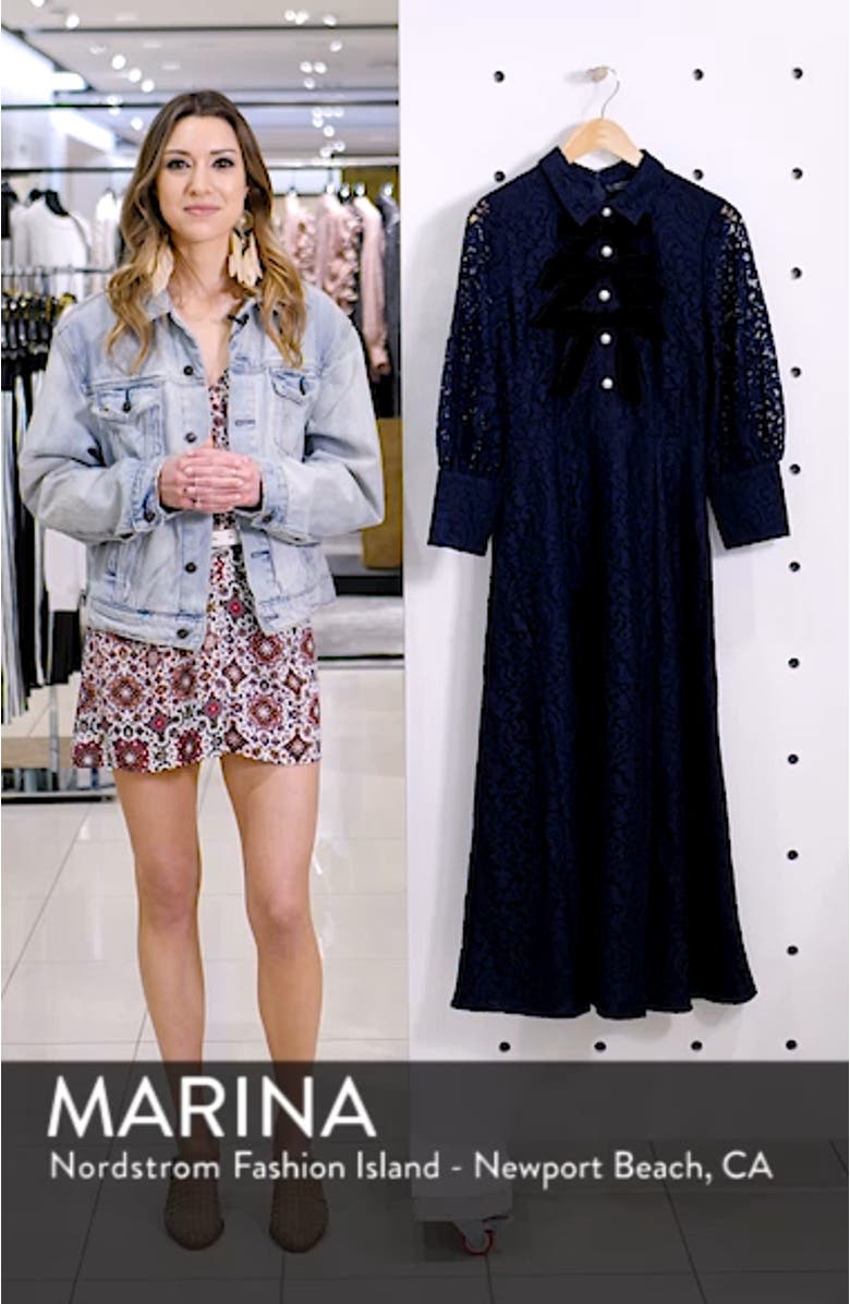 x Atlantic-Pacific Bow Detail Lace Midi Dress, sales video thumbnail