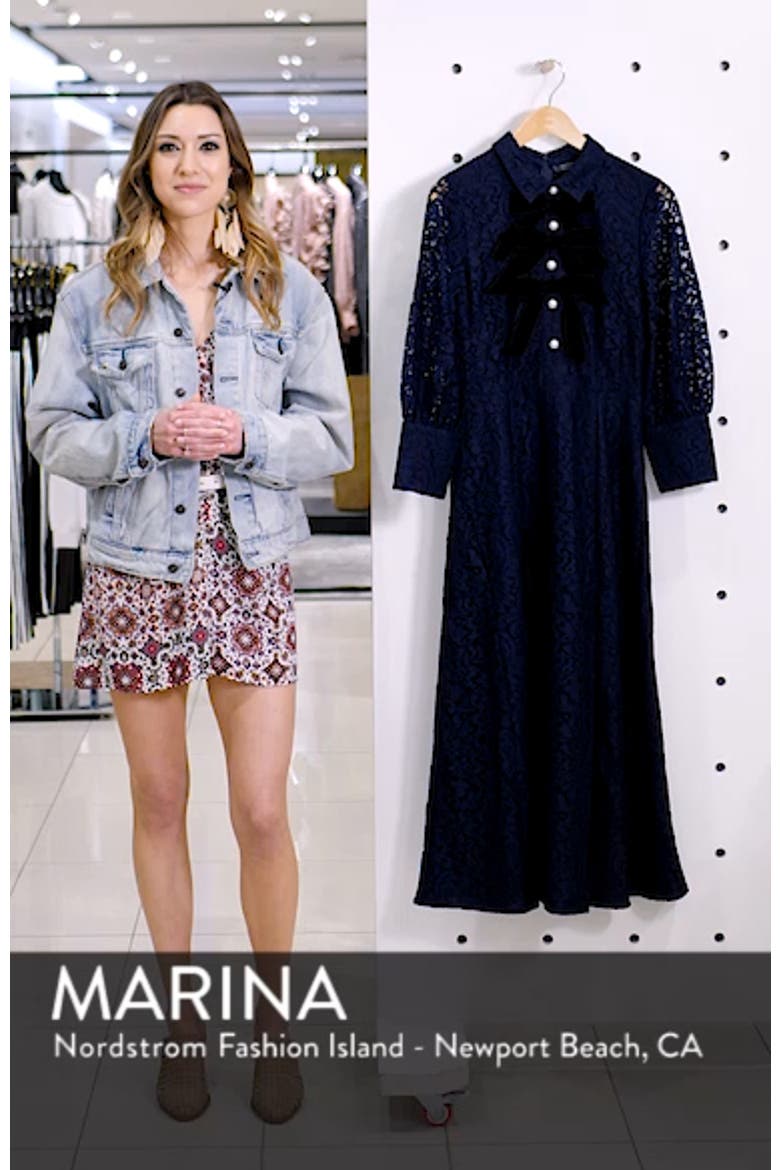 x Atlantic-Pacific Bow Detail Lace Midi Dress video