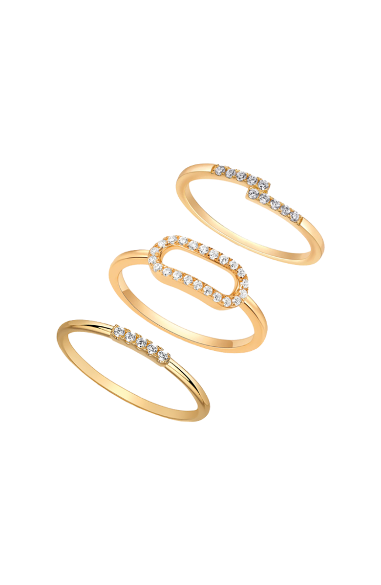 BY ADINA EDEN Pave Accented Rings Combo Set, Main, color, Gold