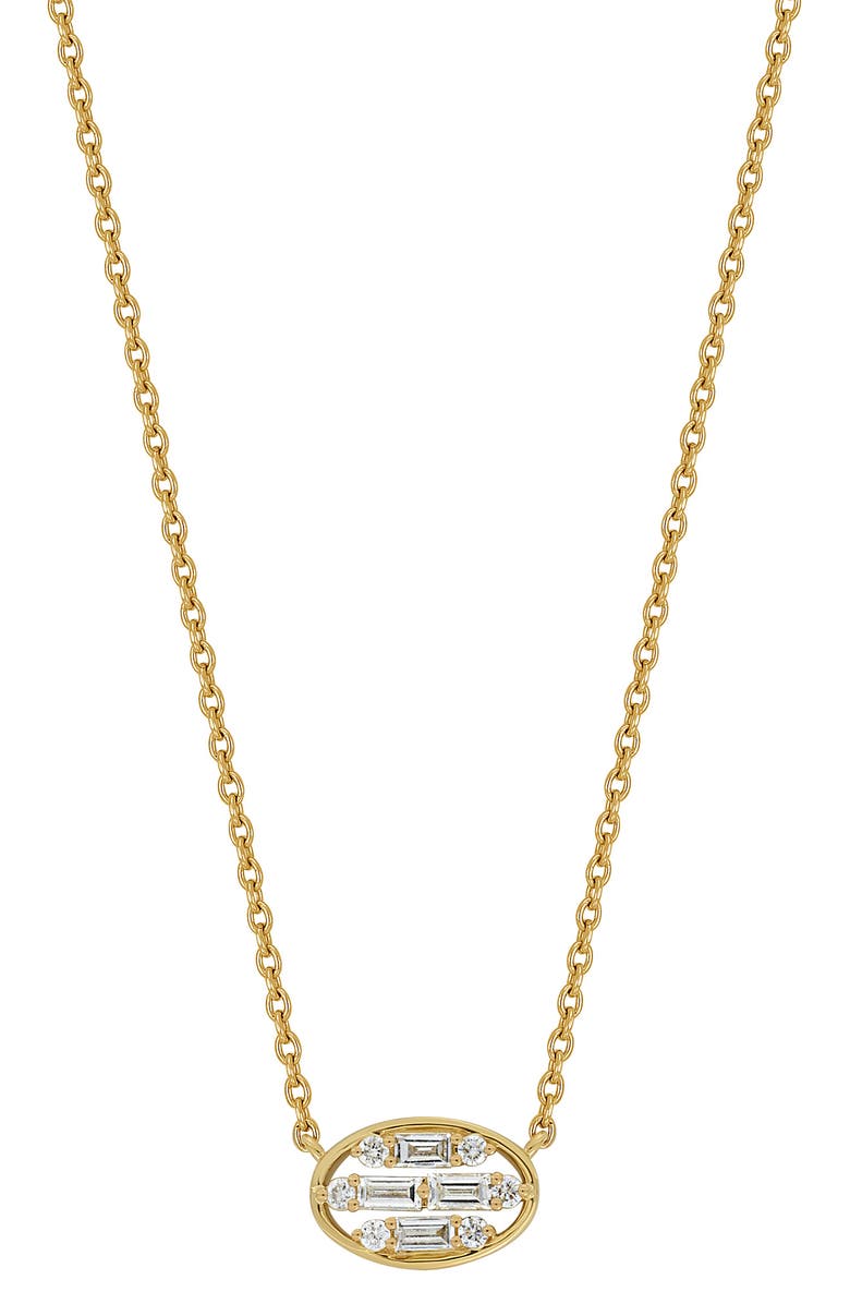 Bony Levy Mika Oval Diamond Cluster Bar Necklace, Main, color, 18K Yellow Gold
