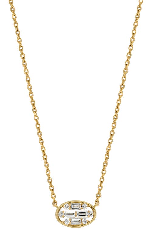Bony Levy Mika Oval Diamond Cluster Bar Necklace In 18k Yellow Gold