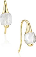 House of Frosted Annabell 14K Gold Plated Sterling Silver White Topaz Threader Earrings