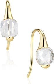 House of Frosted Annabell 14K Gold Plated Sterling Silver White Topaz Threader Earrings