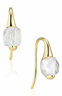 House of Frosted Annabell 14K Gold Plated Sterling Silver White Topaz Threader Earrings