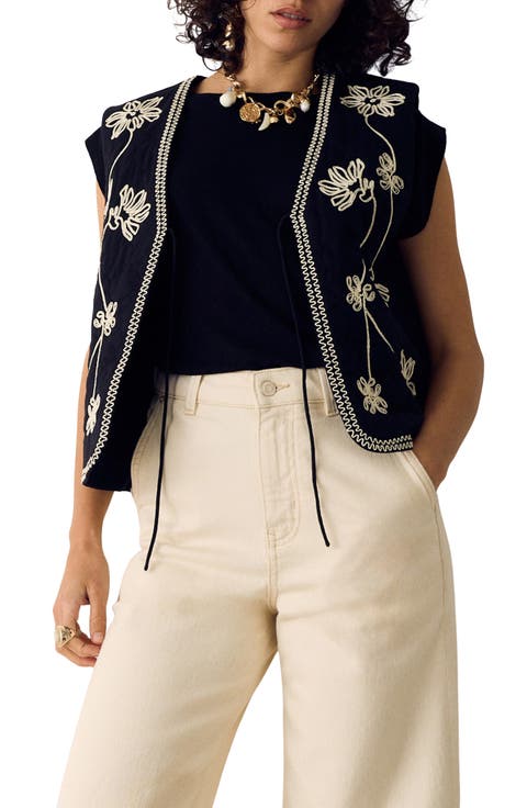 Embroidered Cotton Vest