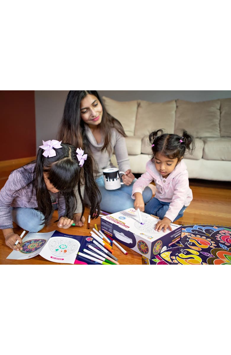 KULTURE KHAZANA Rangoli Mandala 32" Round Floor Puzzle 48 Pieces, Indian Art For Holi, Alternate, color, Multicolored