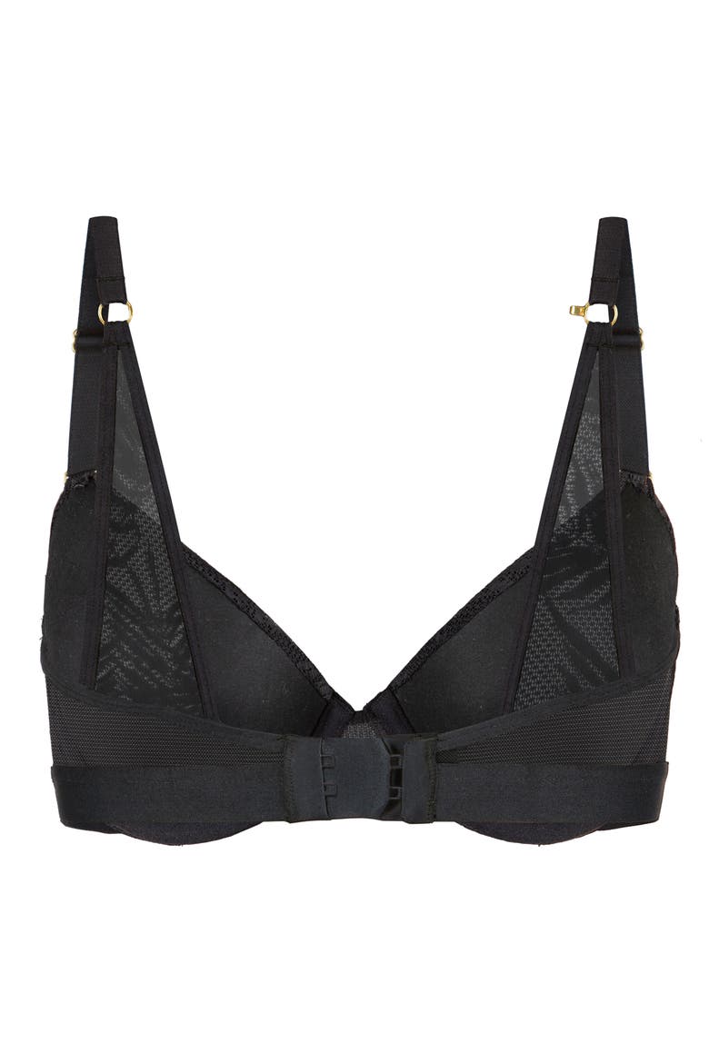 The Smooth Lace T-Shirt Bra, Alternate, color, JET BLACK