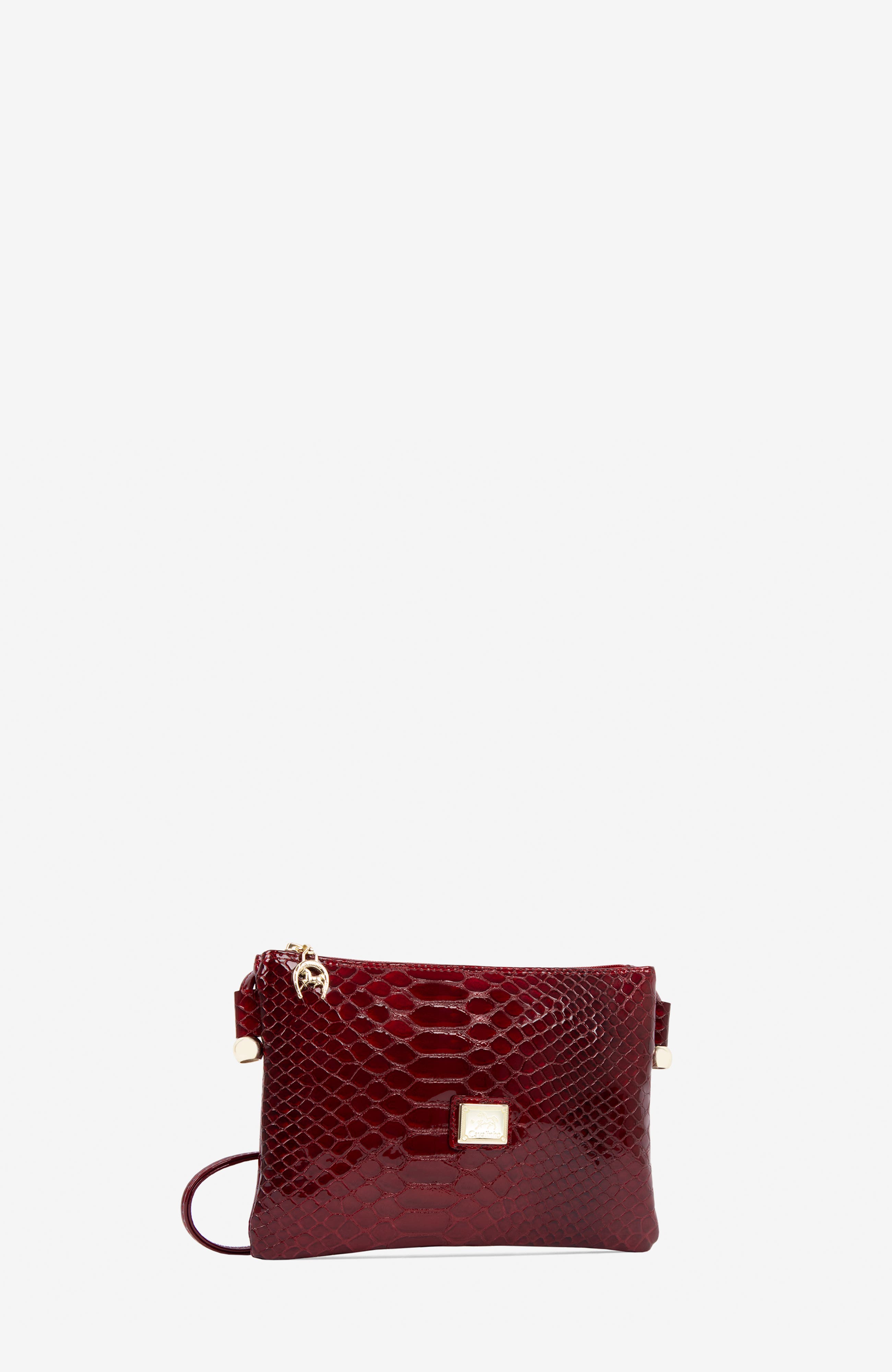 Gallop Patent Leather Crossbody Bag 593, Alternate, color, Red