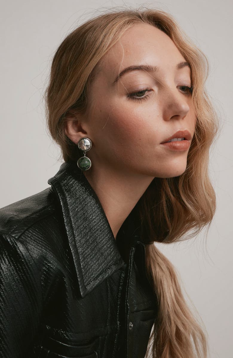 LELET NY Clare Crystal & Turquoise Drop Earrings, Alternate, color, Turquoise/ Rhodium