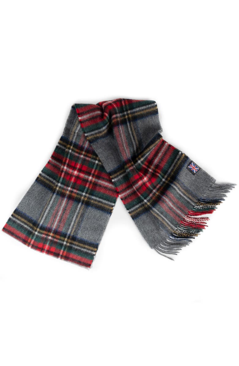 Prince of Scots Merino Lambswool Tartan Scarf, Main, color, Grey Stewart