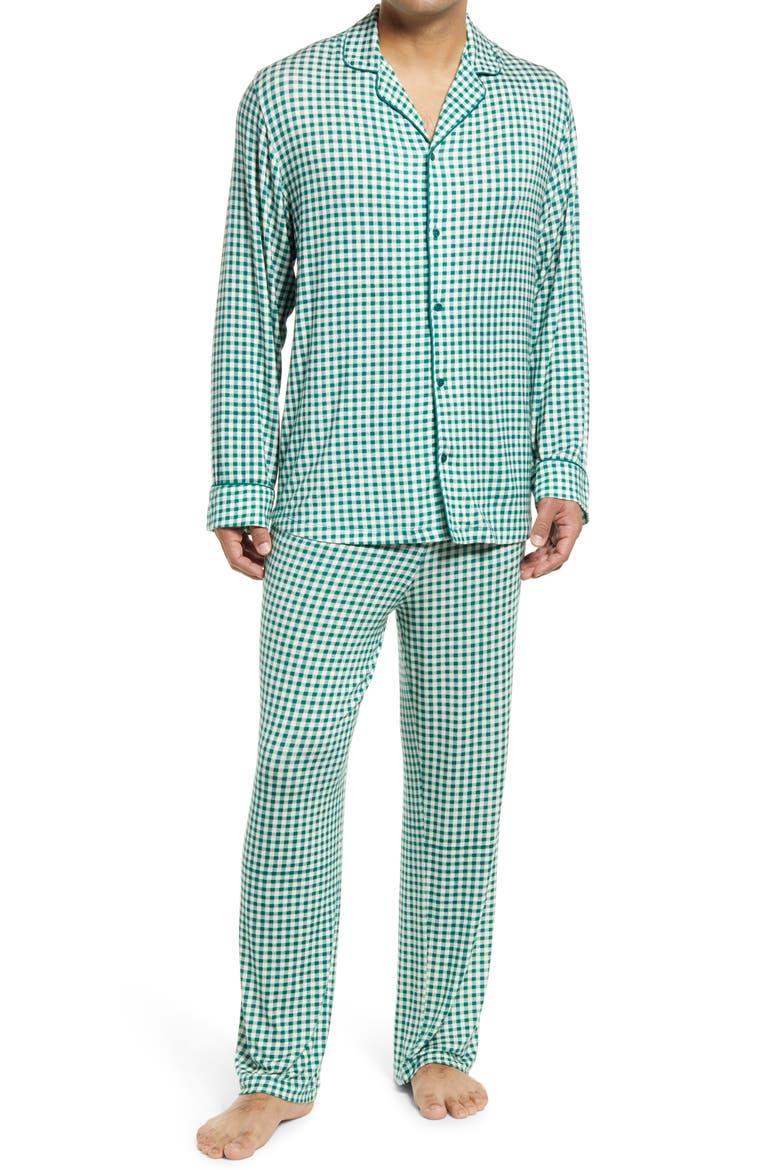 Moonlight Pajamas, Main, color, GREEN EVERGREEN GINGHAM