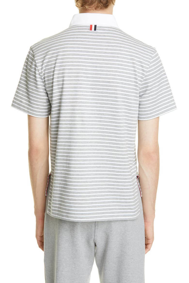 Stripe Cotton Polo Shirt (Nordstrom Exclusive), Alternate, color, LIGHT GREY
