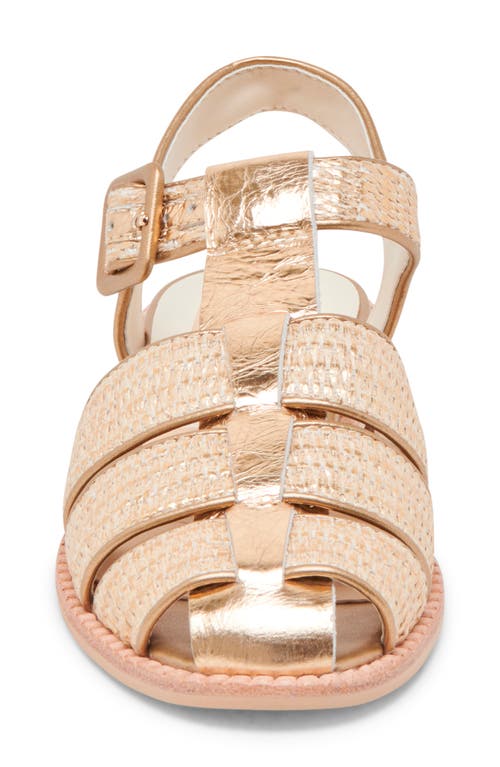 Dolce Vita Holis Womens Cushioned Footbed Leather Strappy Sandals In Light Gold Raffia