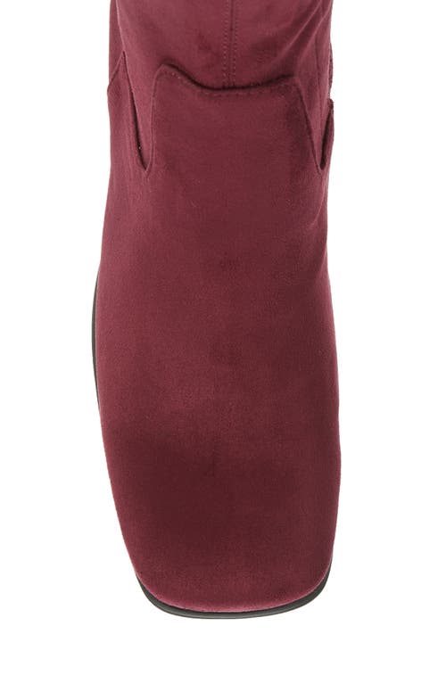 Shop Jeffrey Campbell Hot Lava Knee High Stretch Boot In Wine Suede
