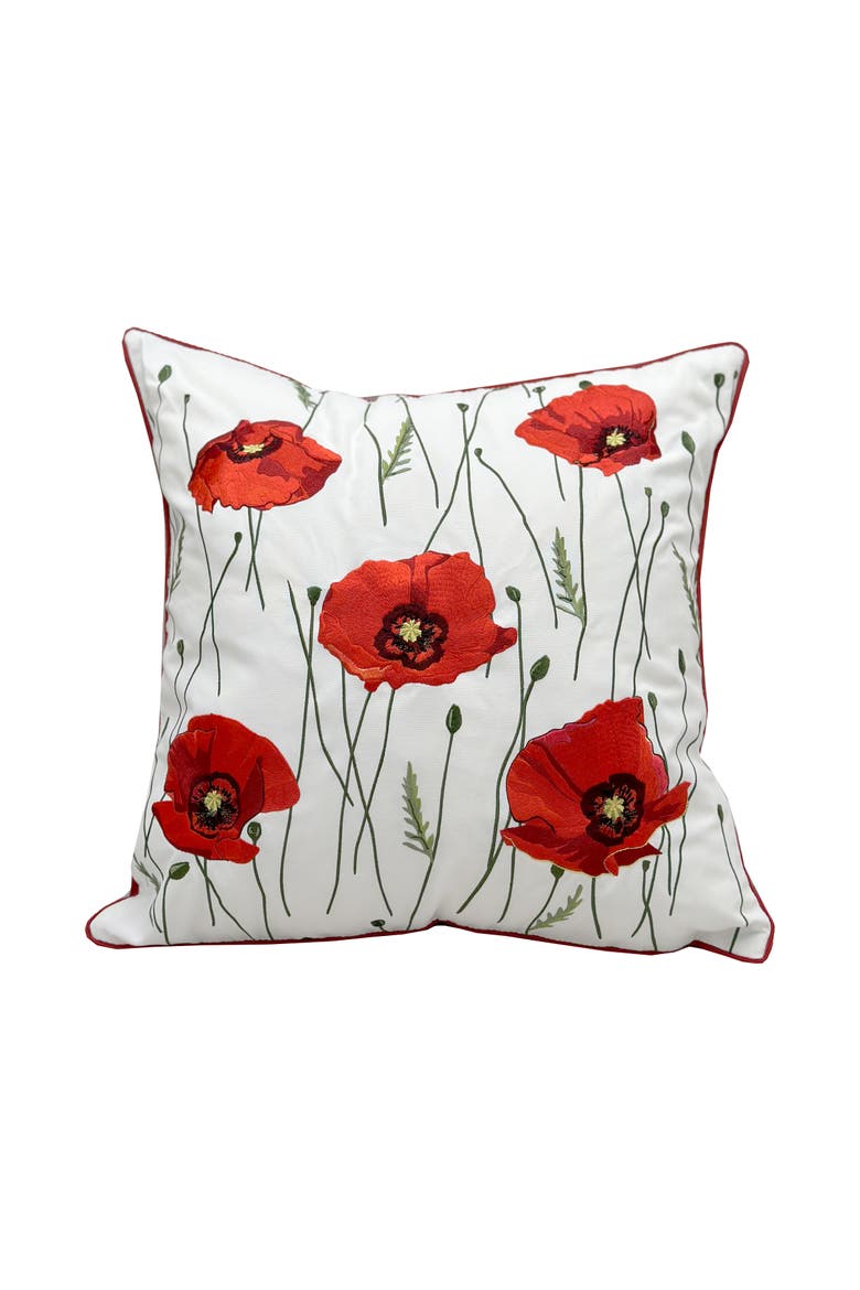 Poppy Pattern Indoor/Outdoor Accent Pillow, Main, color, Red