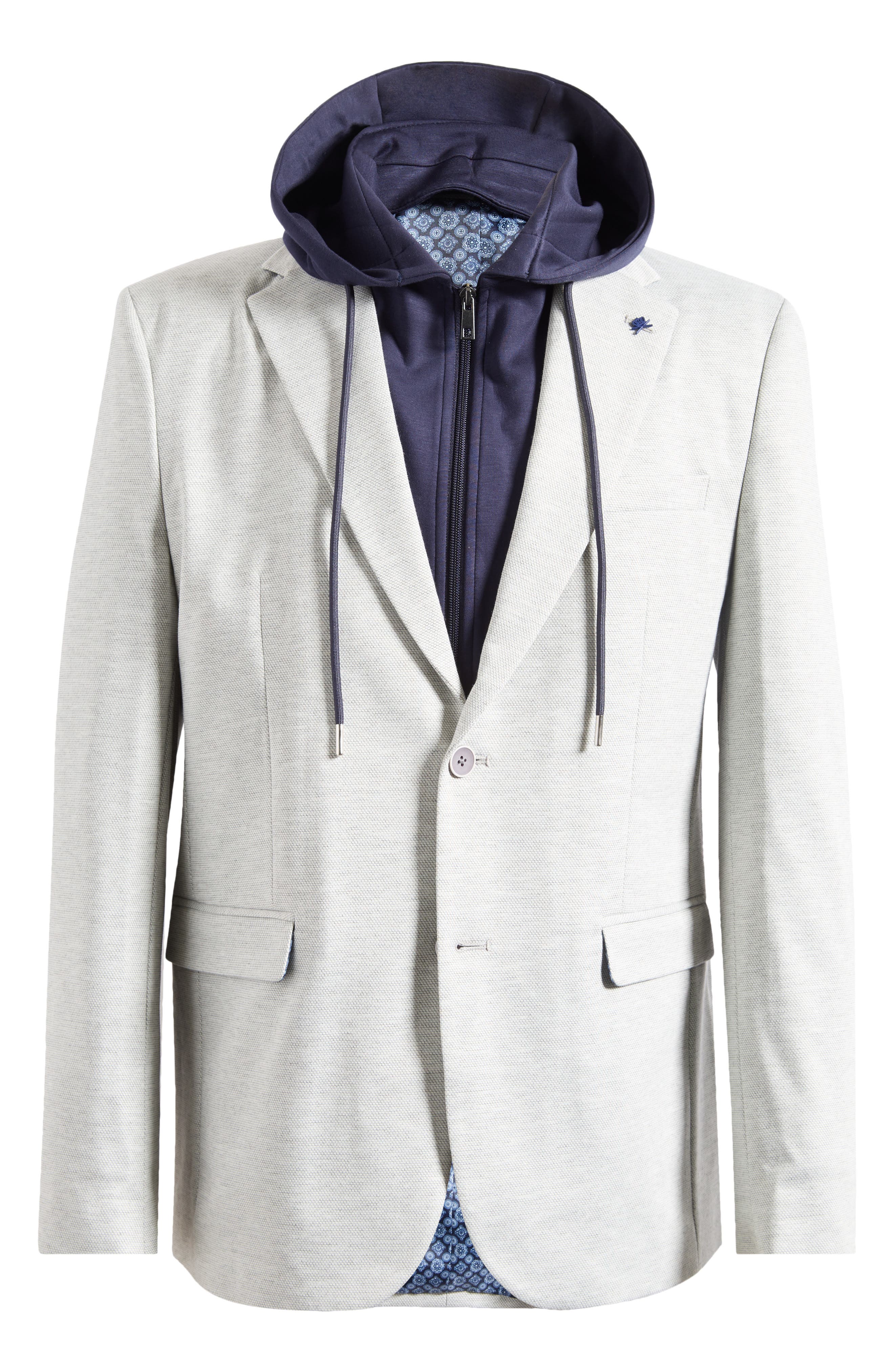 SOUL OF LONDON Notch Lapel Blazer with Removable Hooded Bib