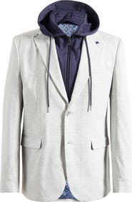 SOUL OF LONDON Notch Lapel Blazer with Removable Hooded Bib