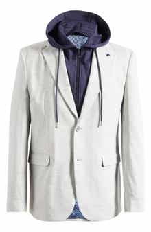 SOUL OF LONDON Notch Lapel Blazer with Removable Hooded Bib