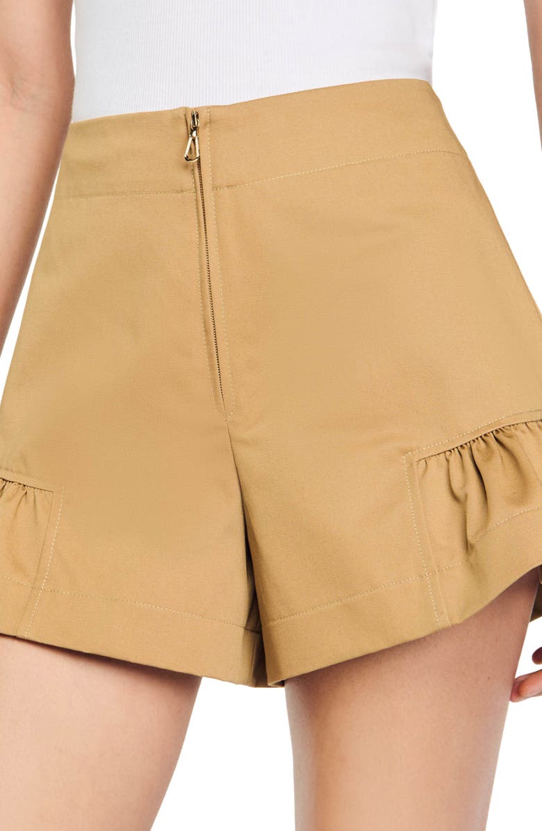 SANDRO Ruffled shorts, Alternate, color, 