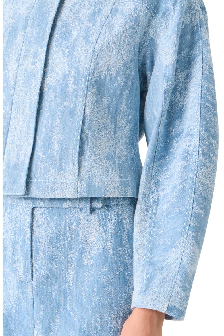 Egg Shape Cotton Denim Jacquard Jacket, Alternate, color, SKY BLUE DENIM