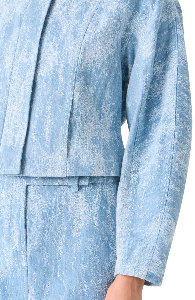 Akris punto Egg Shape Cotton Denim Jacquard Jacket, Alternate, color, Sky Blue Denim