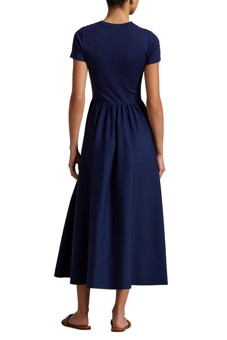 Short Sleeve Cotton Midi Dress, Alternate, color, NAVY