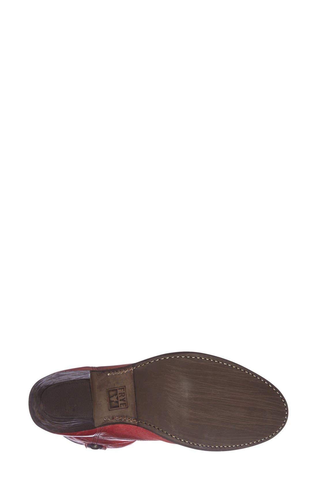 Frye 'Jackie Button' Short Bootie, Alternate, color, Burgundy Leather