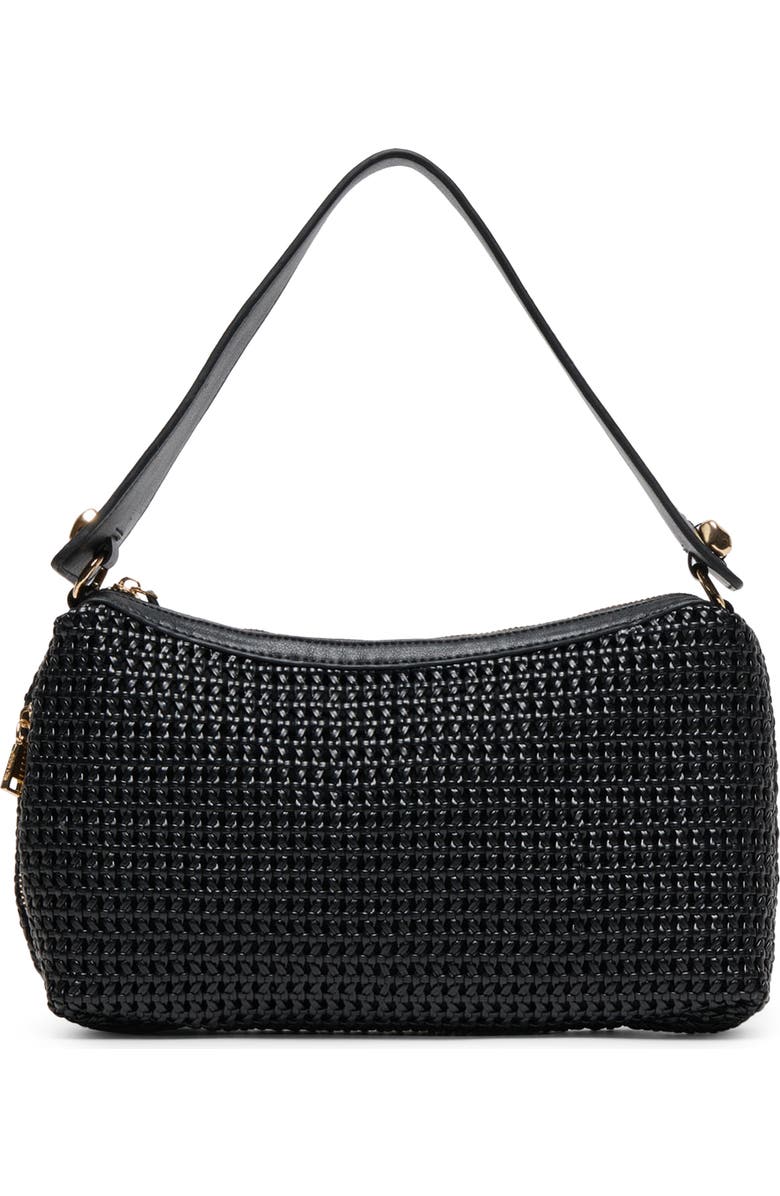 Dolce Vita Zaria Woven Faux Leather Shoulder Bag, Alternate, color, Black
