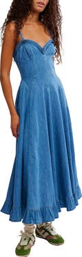 Free People Another Season Denim Midi Dress