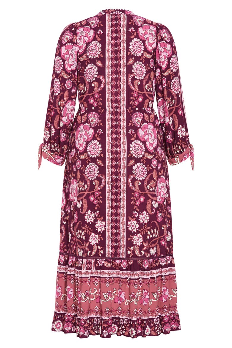 Trinity Print Long Sleeve Maxi Dress, Alternate, color, PURPLE PRINT