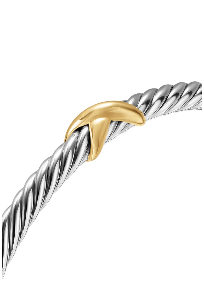 Cable Flex X Station Bracelet in Sterling Silver with 14K Yellow Gold, 4mm, Alternate, color, SILVER/ GOLD