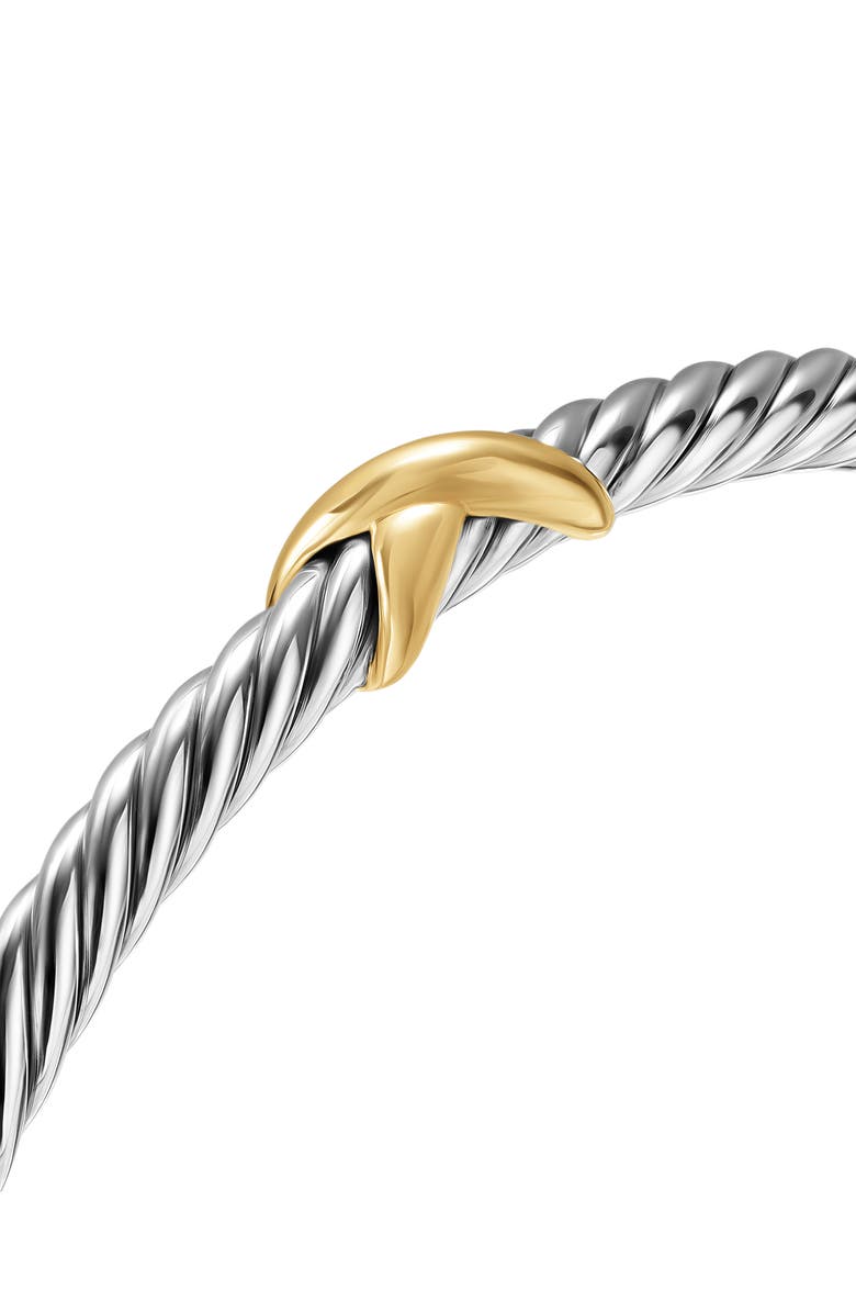 David Yurman Cable Flex X Station Bracelet in Sterling Silver with 14K Yellow Gold, 4mm, Alternate, color, Silver/ Gold