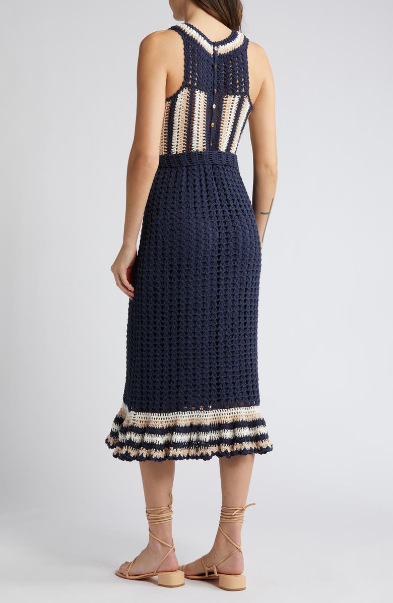 Cleobella Drew Cotton Crochet Midi Dress, Alternate, color, 