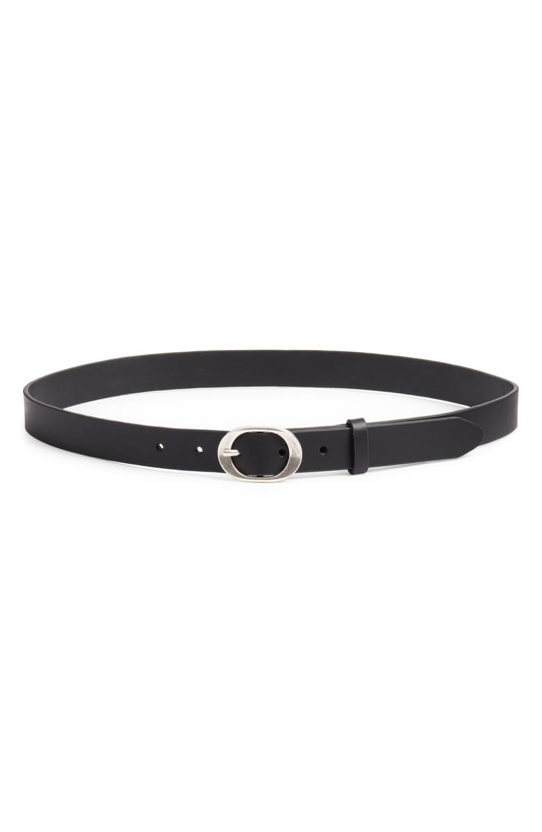 rag & bone Vera Slim Leather Belt, Main, color, Black