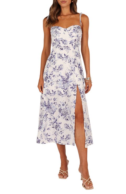 Azelia Floral Tie Strap Midi Dress