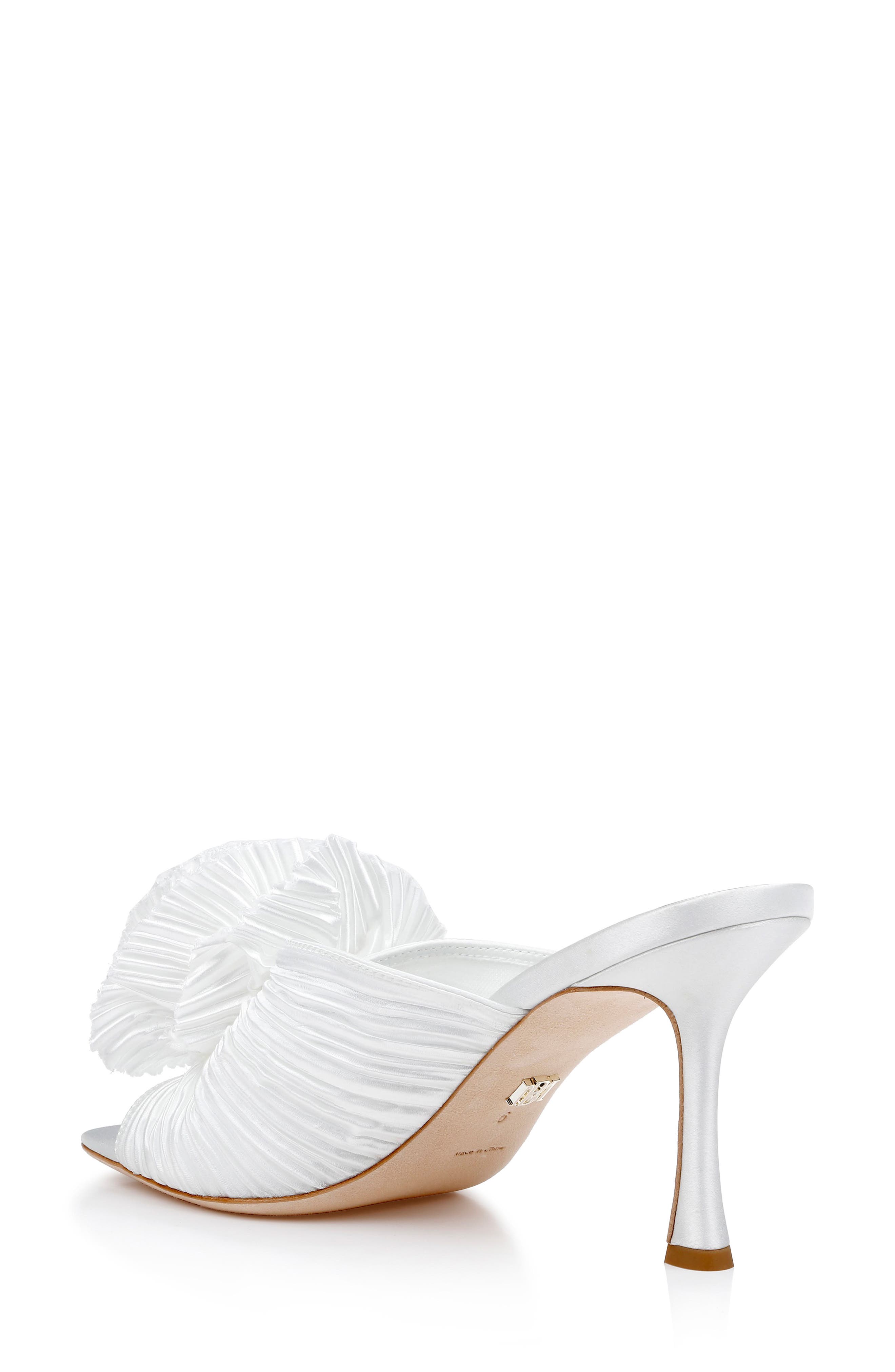 Badgley Mischka Collection Blythe Slide Sandal, Alternate, color, White Satin