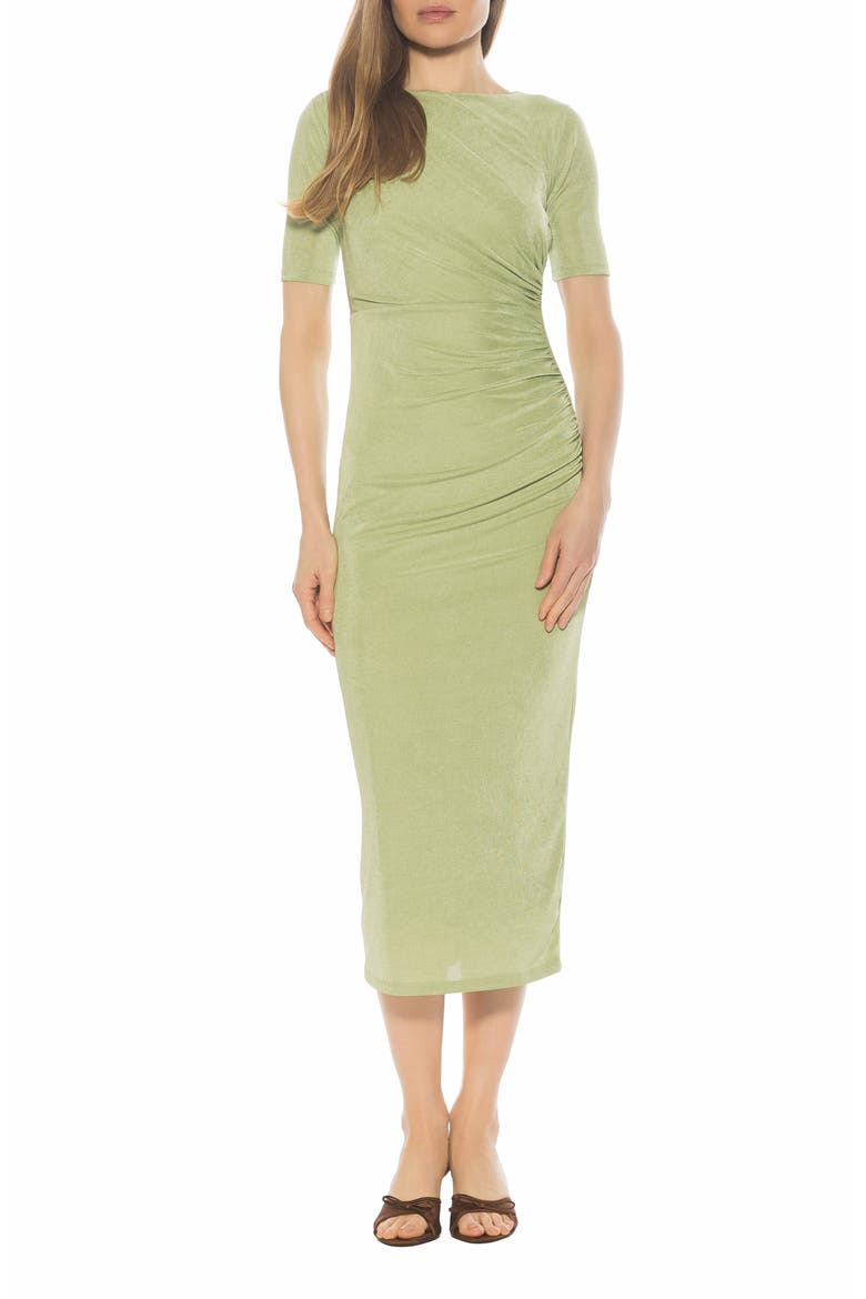 Thoren Drapped Dress, Main, color, SAGE