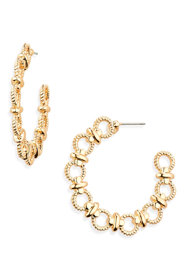 Circlez Chain Hoop Earrings, Main, color, GOLD