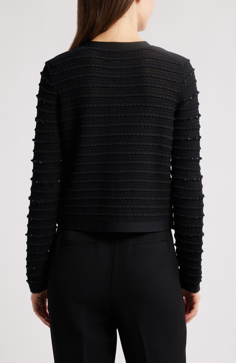 Milly Beaded Textured Cardigan, Alternate, color, Black